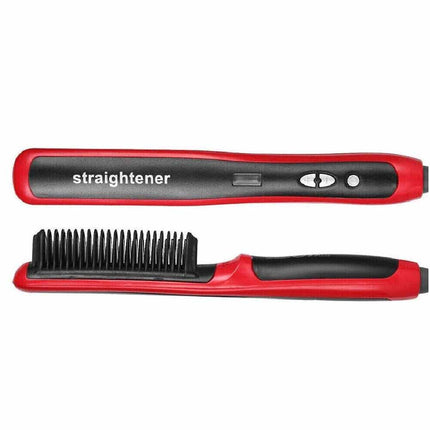 LCD Electric Quick Heated Beard Straightener Brush Hair Comb Curling Curler Show