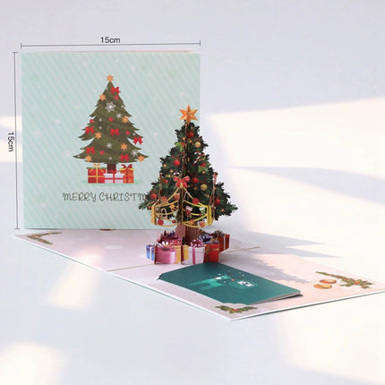 3D Pop-Up Christmas Tree Gift Greeting Card - Festive Edition