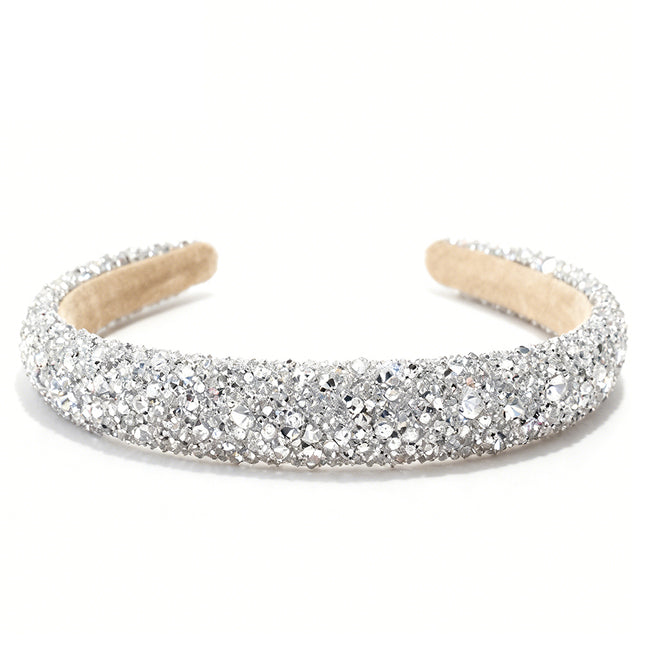 Bling Bling Crystal Pearl Headband for Women and Girls, Elegant Glitter Hair Accessory for Party Wedding Daily Wear