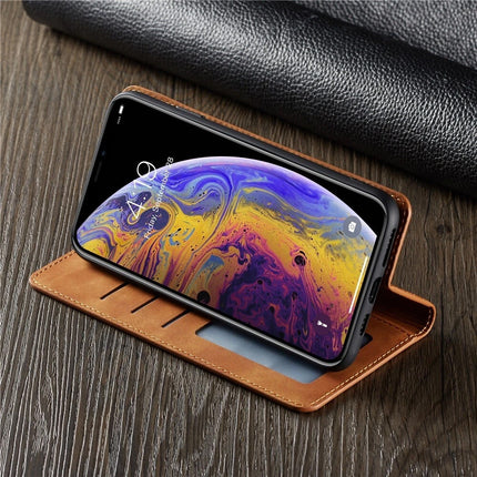 Premium Leather Flip Magnetic Wallet Case Protective Cover for iPhone 17