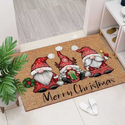 Merry Christmas Door Mat Floor Rug Xmas Home Decoration Non Slip Flannel Carpet