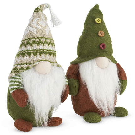 2Pcs Fluffy Bearded Christmas Gnome Ornaments Tabletop Xmas Decor