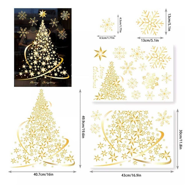 2PCS Christmas 2025 Christmas Sticker Christmas Tree Window Decal Home