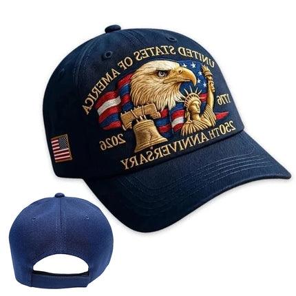 Patriotic USA 250th Anniversary Baseball Cap (1776–2026) - Adjustable Fit
