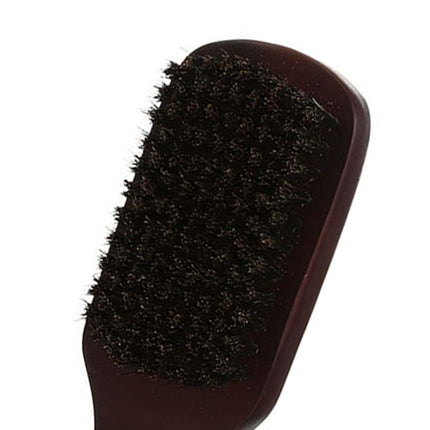 Natural Bristle Paddle Hair Brush, Anti-Static Scalp Massage & Beard Grooming Brush with Dark Wood Handle