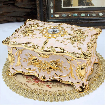 Vintage Alloy Jewellery Box, Trinket Organiser, Ring Necklace Storage Case, Gift Present