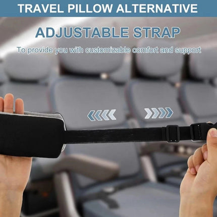 Travel Neck Support Pillow with Head Strap, Portable Airplane Head Rest, 1pc