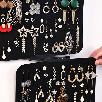 "5 Levels Foldable Felt Jewelry Organizer Wall Hanging Earring Display Bag Storage Bag
"