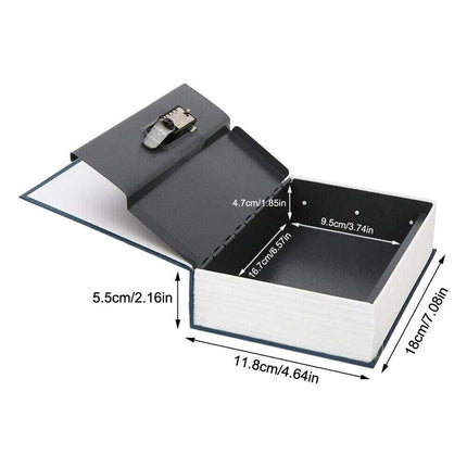 18cm Combination Lock Book Safe Hidden Secret Storage Box