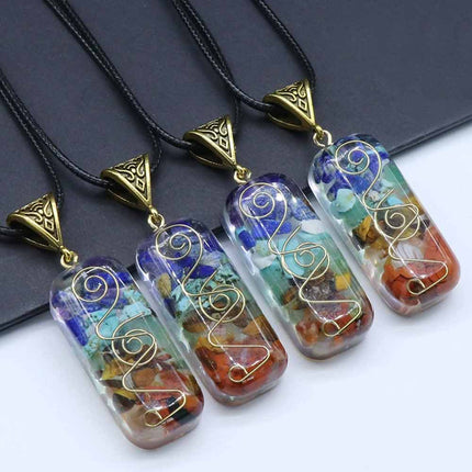 1 Pack 7 Chakra Crystal Necklace, Energy Stone Pendant for Yoga & Meditation, Spiritual Fashion Jewelry