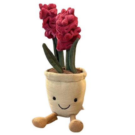 Jellycats Dark Pink Hyacinth Amusable Plant Soft Toy