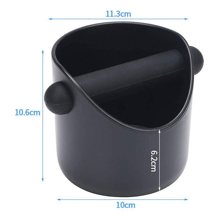 Coffee Waste Container Espresso Grinds Knock Box Tamper Tube Bin Black Bucket