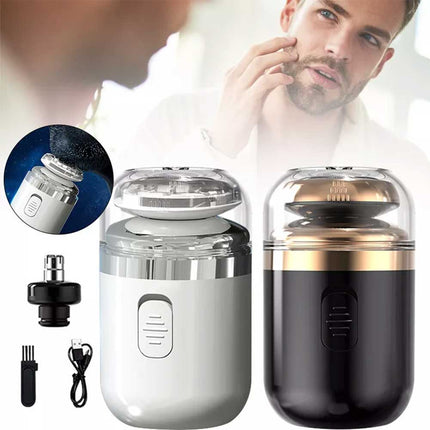 2 in 1 Mini Electric Shaver Portable Men Razor Nose Beard Clipper USB Trimmer