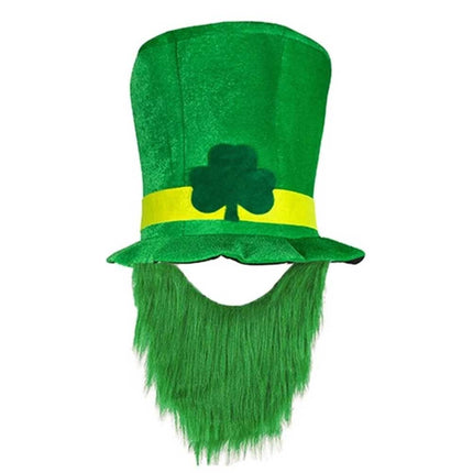 Adult Children's day St. Patricks Day Hat with Beard Leprechaun Caps Holiday Party