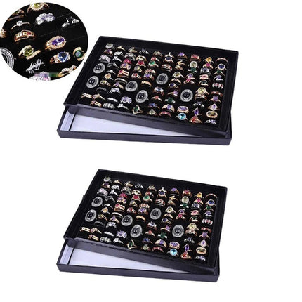 100-Slot Jewellery Earring Storage Box, Display Organiser Tray Holder, Rings Not Included