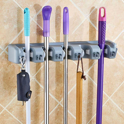 Broom Hanger Mop Holder Wall Mounted Brush Storage Rack Organizer Kitchen Tool