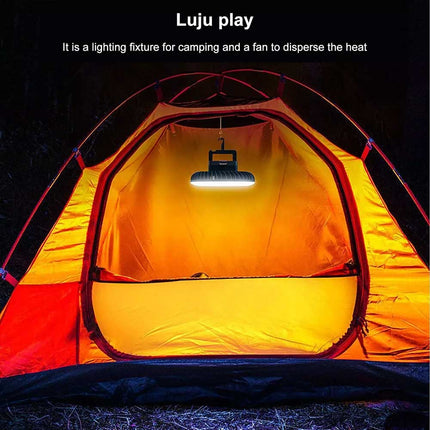 Portable Solar 1200mAh Outdoor Camping Fan LED Light Tent Lantern USB Rechargeable W/ Hook