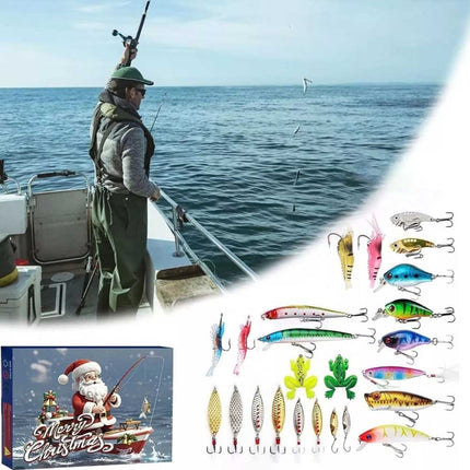 2024 Christmas Fishing Tackle Advent Calendar,24Days Surprise Countdown Calendar
