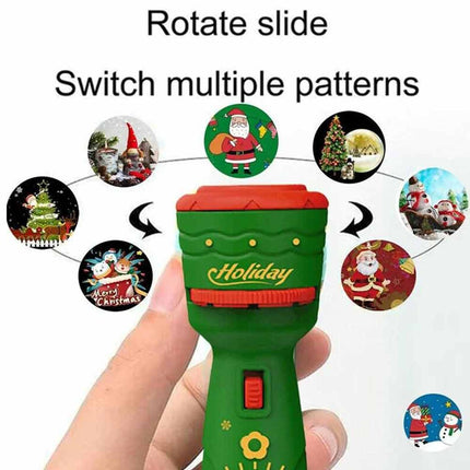 24 Pattern Christmas Slide Projector Handheld Torch Lamp Flashlight Kid Toy Gift