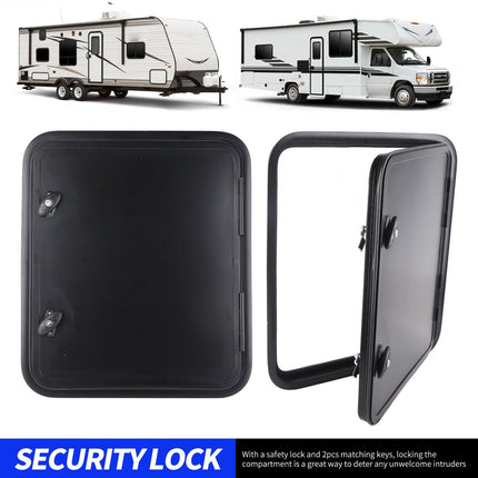 RV Storage Hatch Door UV Resistant with Locker Square Rectangle Rounded Corner