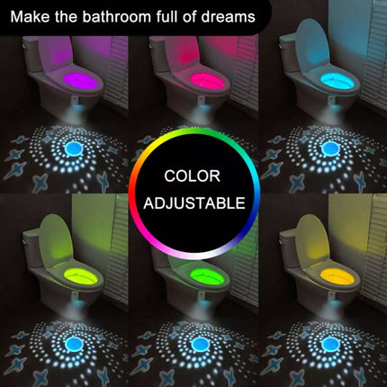 Rechargeable Toilet Bowl LED Night Light Motion Activated Seat Sensor Bathroom Lamp Light