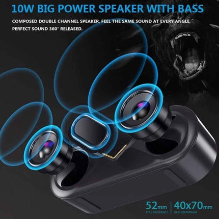 Ultra Loud High Bass Portable Wireless Outdoor Bluetooth Speaker - Black
