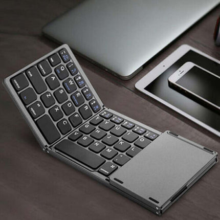 Bluetooth Wireless Keyboard Threefold Touchpad for iPad iPhone Android Windows