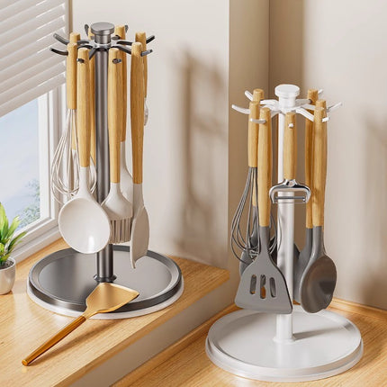 Degree Rotatable Kitchen Tool Holder Utensil Stand for Spoon Spatulas Whisks