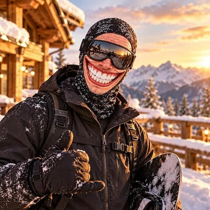 3D Funny Face Balaclava Ski Mask, Winter Windproof Full Face Cover for Motorcycle Cycling Outdoor Sports