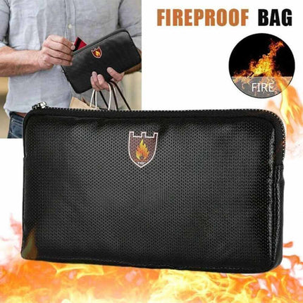 Fireproof/ Waterproof Document Bag File Money Safe-Box Secret File Protect Pouch