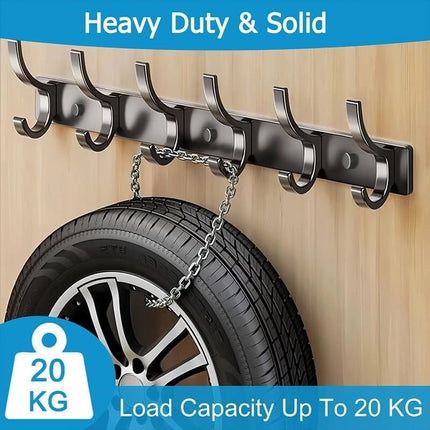 6 Hooks Aluminum Coat Clothes Door Holder Rack Key Hooks Wall Mounted Hanger