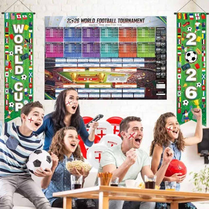 Football Party Door Banner, 2026 World Cup Themed Curtain Decoration
