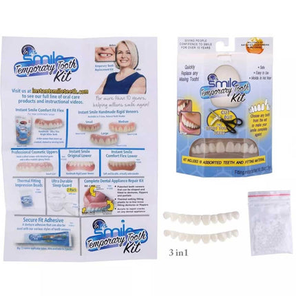 3X Instants Smile Comfort Fit Flex Teeth Top Temporary Teeth Replacement Repair
