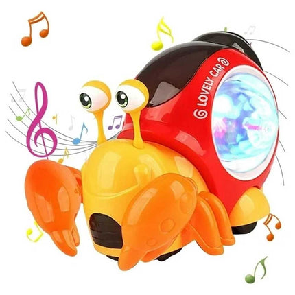 Electric Music Crawling Crab Baby Toy LED Light Up Kids Toddler Interactive Toys