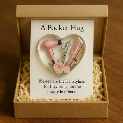 Pocket Hug Heart Token Sweet Gift Ornament for Hairstylists & Hairdressers