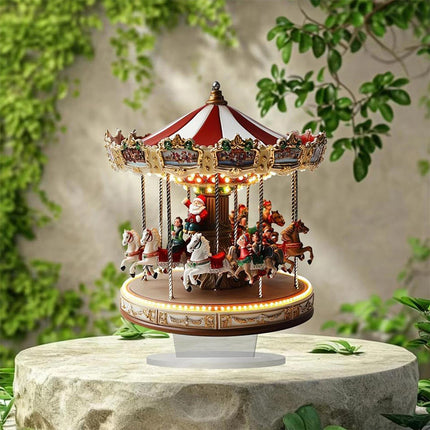 Classic 2D Acrylic Carousel - Flat Christmas Merry Go Round Decor