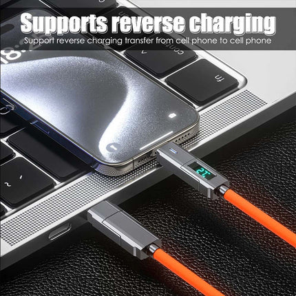 4-in-1 Digital Display USB Type-C PD 100W Fast Charging Cable for iPhone & Android
