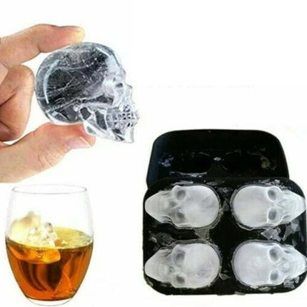 Skull Shape 3D Ice Jelly Cube Mold Bar Party Silicone Tray Chocolate Mould