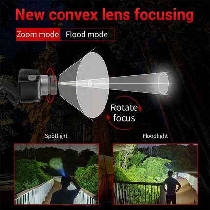 90000LM Sensor LED Headlamp Head Torch Rechargeable Zoom Headlight Light Lamp