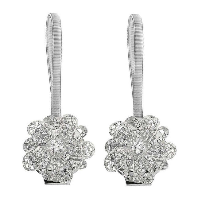 2pcs Magnetic Curtain Tiebacks Crystal Tie Backs Buckle Clips Holdbacks Home