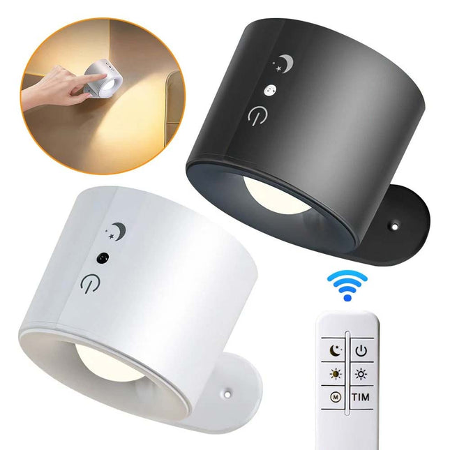 Rechargeable LED Wall Sconce Light, Magnetic Wall Mounted Night Lamp with Remote Control