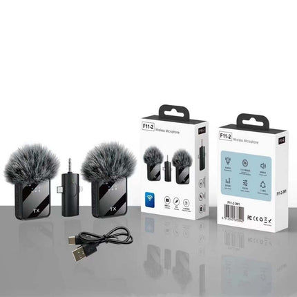 Dual Wireless Lavalier Microphone, Plug & Play Lapel Mic for iPhone & Android