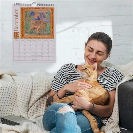 Weird Medieval Cats 2026 Wall Calendar - Monthly Planner with Whimsical Art, Perfect Gag