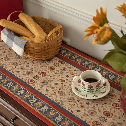 Retro Jacquard Table Runner with Tassels – Elegant Long Strip Home Decor Table Cover