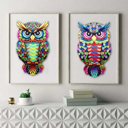 4PCS Magnetic Metal Owl Wall Decor Garden Fence Hanging Art Ornament