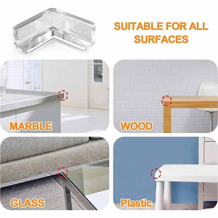 20Pcs Clear Furniture Corner Protectors Rubber Table Edge Cushion Baby Safety Guard
