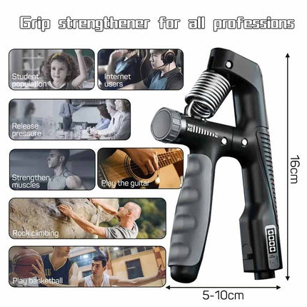 Adjustable Hand Grip Strengthener Set, Wrist Forearm Finger Resistance Exercise Gripper Kit