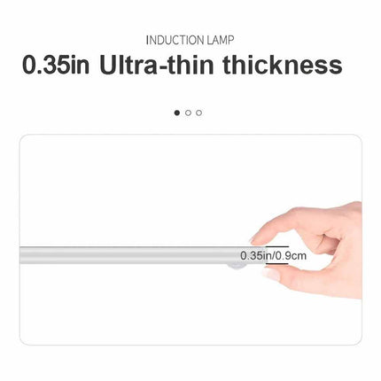 Magnetic PIR Motion Sensor LED Under Cabinet Light, USB Rechargeable Wireless Closet Lamp, Available in Black/White 30/40/50cm