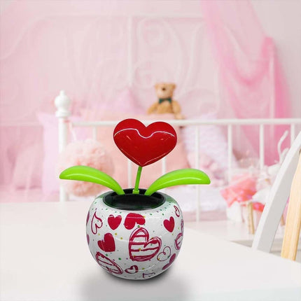 Red Solar-Powered Dancing Ornament - Fruit Heart Flower Design Car Interior Decor