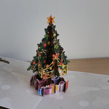 3D Pop-Up Christmas Tree Gift Greeting Card - Festive Edition